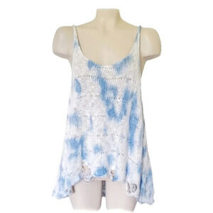 Wildfox Oversize Knit Tank Distressed Swim Coverup Soft Girl Coastal Beach